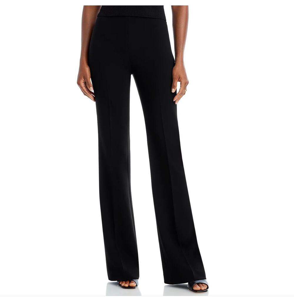 Theory Demitria Admiral Crepe Flared Black Dress Pants Size 6